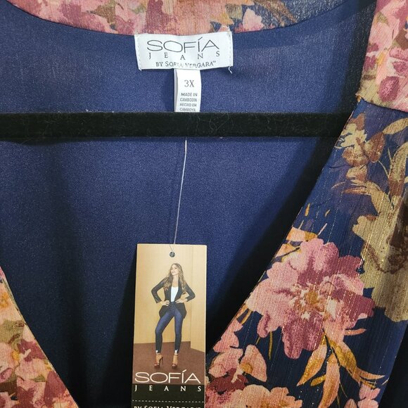 Sofia Jeans Women's Plus Size Cutout Maxi Dress with Long Sleeves NWT - Picture 4 of 6